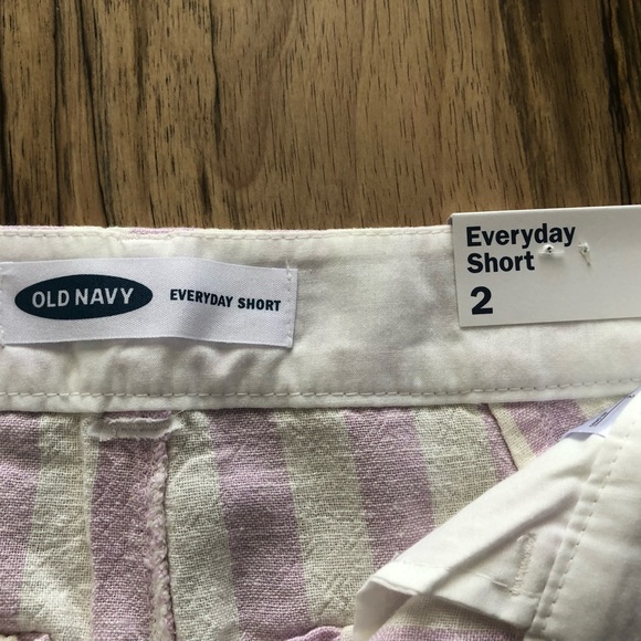 Old Navy Pink and White Linen Blend Shorts - Picture 2 of 6